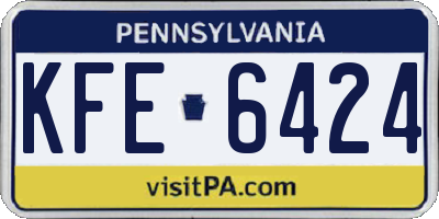 PA license plate KFE6424