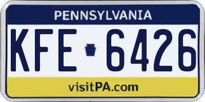 PA license plate KFE6426