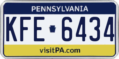 PA license plate KFE6434