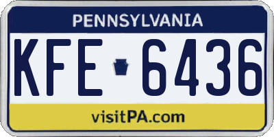 PA license plate KFE6436