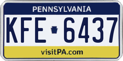 PA license plate KFE6437