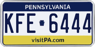 PA license plate KFE6444