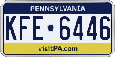 PA license plate KFE6446