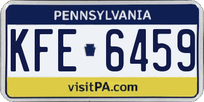 PA license plate KFE6459
