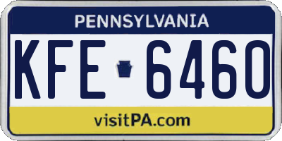PA license plate KFE6460