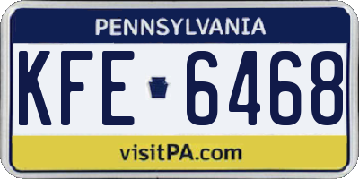 PA license plate KFE6468