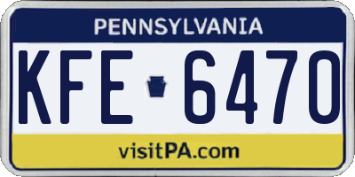 PA license plate KFE6470