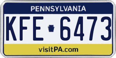 PA license plate KFE6473
