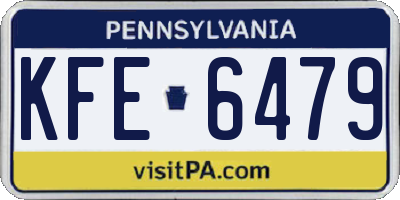PA license plate KFE6479