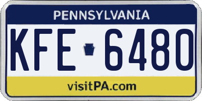 PA license plate KFE6480