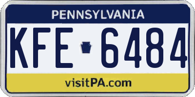 PA license plate KFE6484