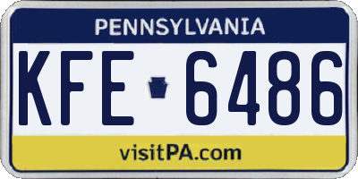 PA license plate KFE6486