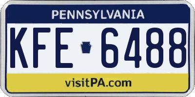PA license plate KFE6488