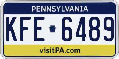 PA license plate KFE6489