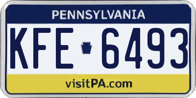 PA license plate KFE6493