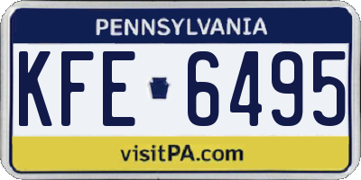 PA license plate KFE6495