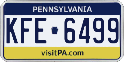 PA license plate KFE6499