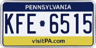 PA license plate KFE6515