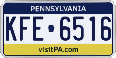 PA license plate KFE6516