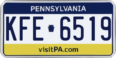 PA license plate KFE6519