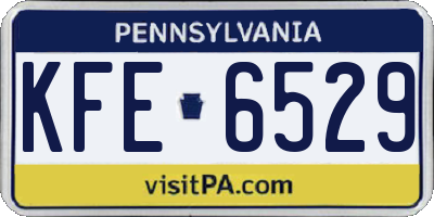 PA license plate KFE6529