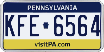 PA license plate KFE6564