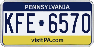 PA license plate KFE6570