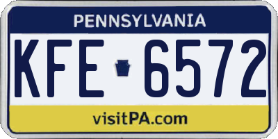 PA license plate KFE6572