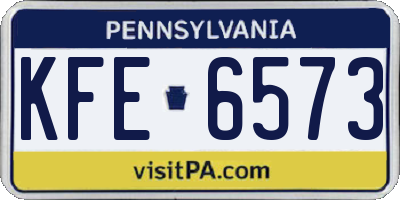 PA license plate KFE6573
