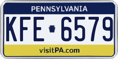 PA license plate KFE6579