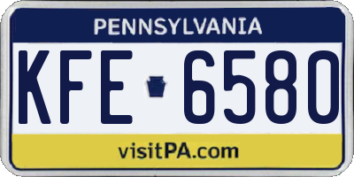 PA license plate KFE6580