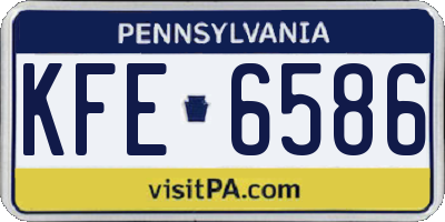 PA license plate KFE6586