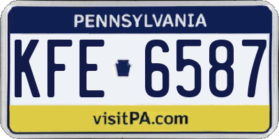 PA license plate KFE6587