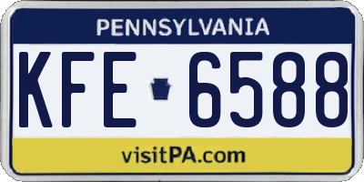 PA license plate KFE6588