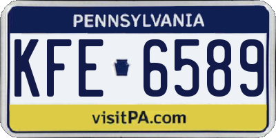 PA license plate KFE6589
