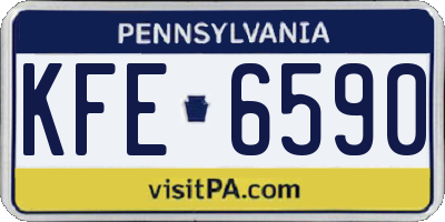 PA license plate KFE6590