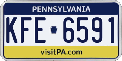 PA license plate KFE6591