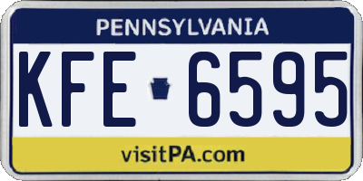 PA license plate KFE6595