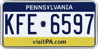 PA license plate KFE6597