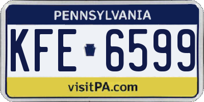 PA license plate KFE6599