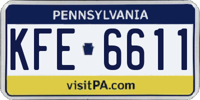 PA license plate KFE6611