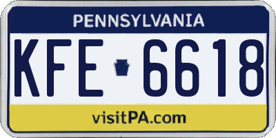 PA license plate KFE6618