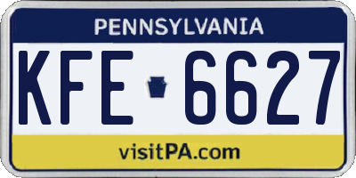 PA license plate KFE6627