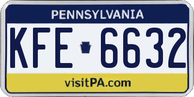 PA license plate KFE6632