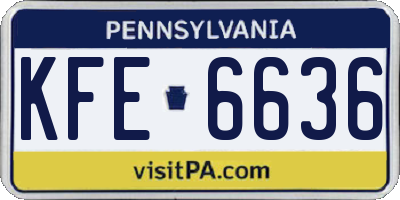 PA license plate KFE6636