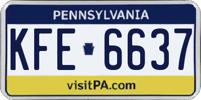 PA license plate KFE6637