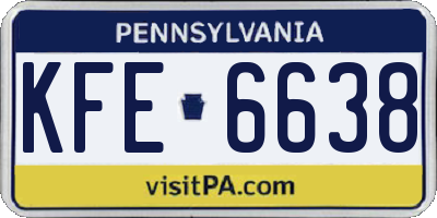 PA license plate KFE6638