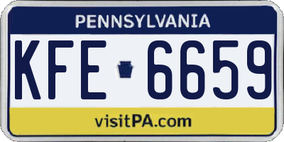 PA license plate KFE6659