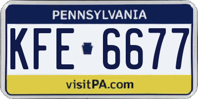 PA license plate KFE6677