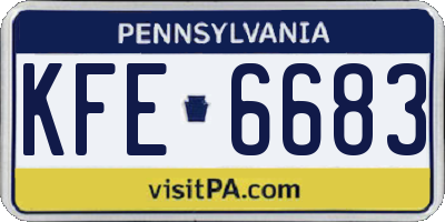 PA license plate KFE6683